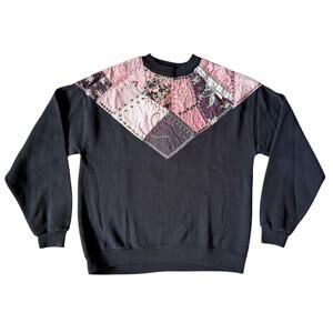 Vintage Quilted Sweatshirt Patchwork 90s Cottagecore Romantic Coquette Retro